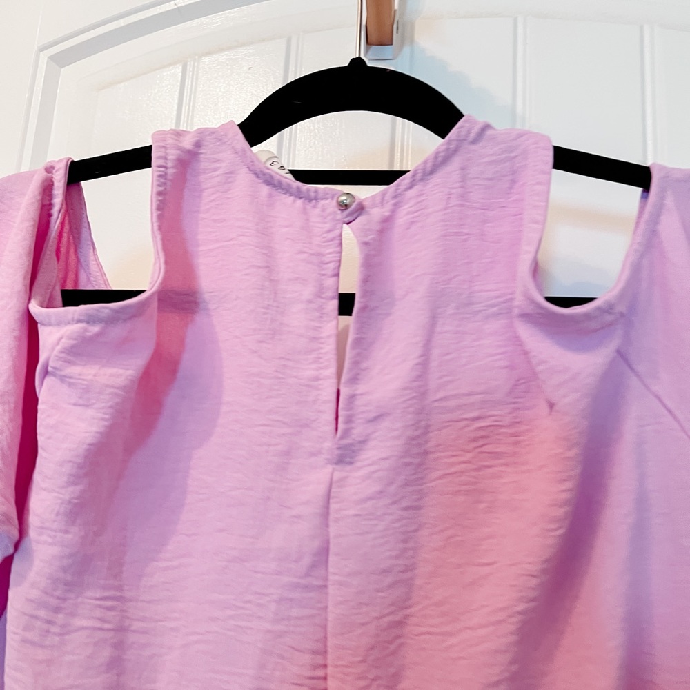 First Impressions | Orchid Purple Cold-Shoulder Top | Size S - Picture 3 of 3